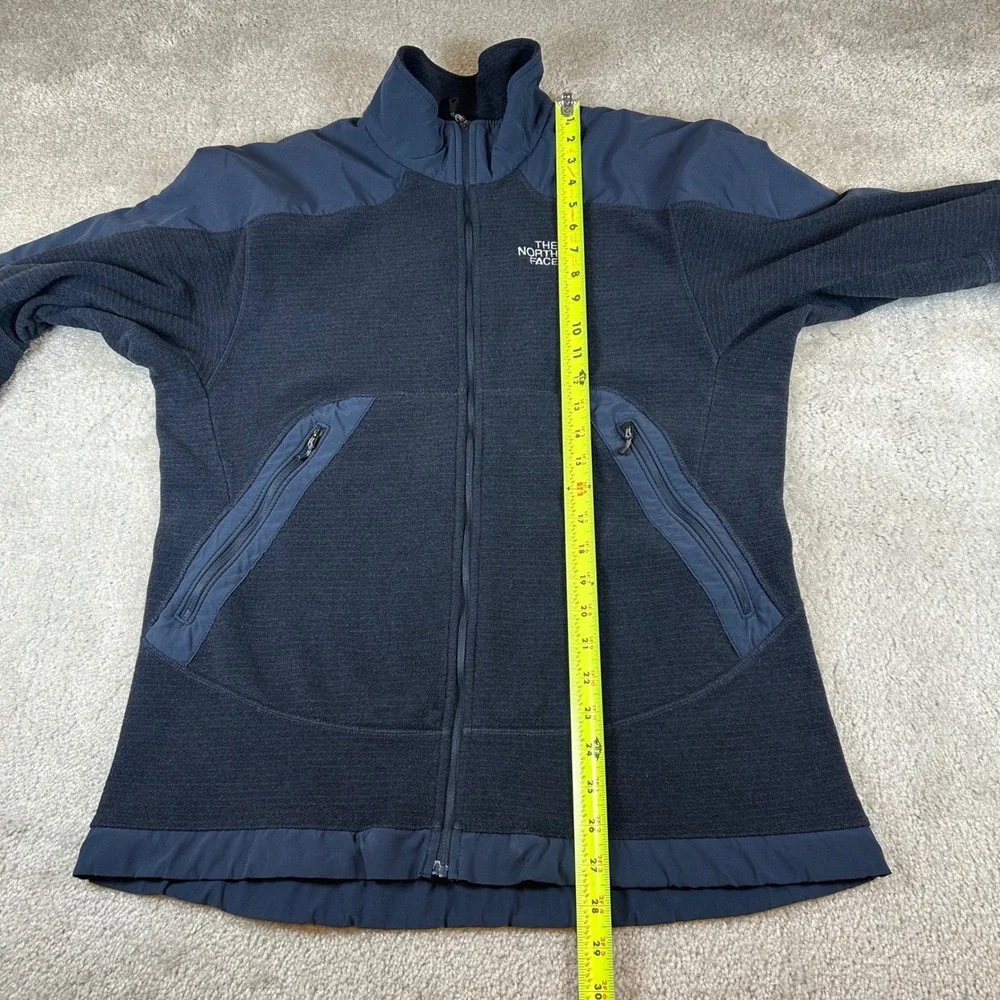 The North Face Summit Series Fleece Jacket Mens L Navy Blue Full Zip Softshell